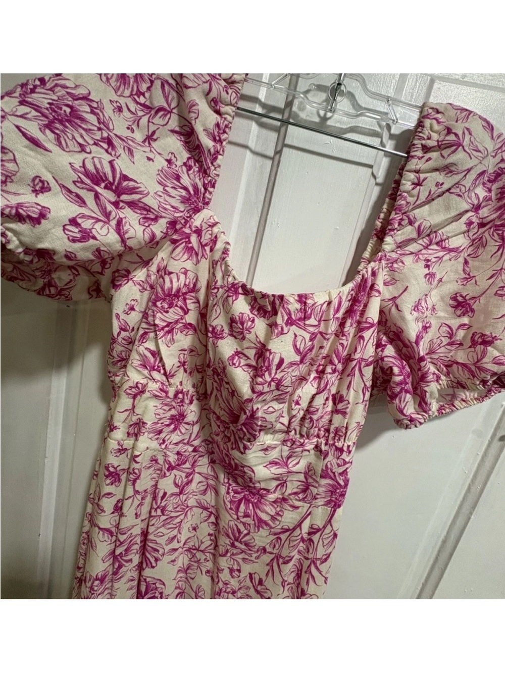 London Times Pink Floral Square-Neck Maxi Dress with Side Slit - Picture 4 of 9